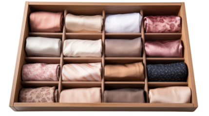 Rustic Wooden Drawer Divider Set for Decluttering on transparent background