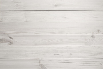 Fototapeta premium White wooden surface as background, top view