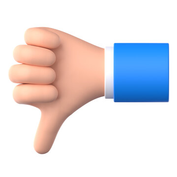 Dislike Hand Gesture 3D Illustration