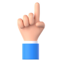 One Finger Hand Gesture 3D Illustration