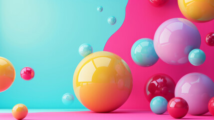 marbles spheres on a multicolored background