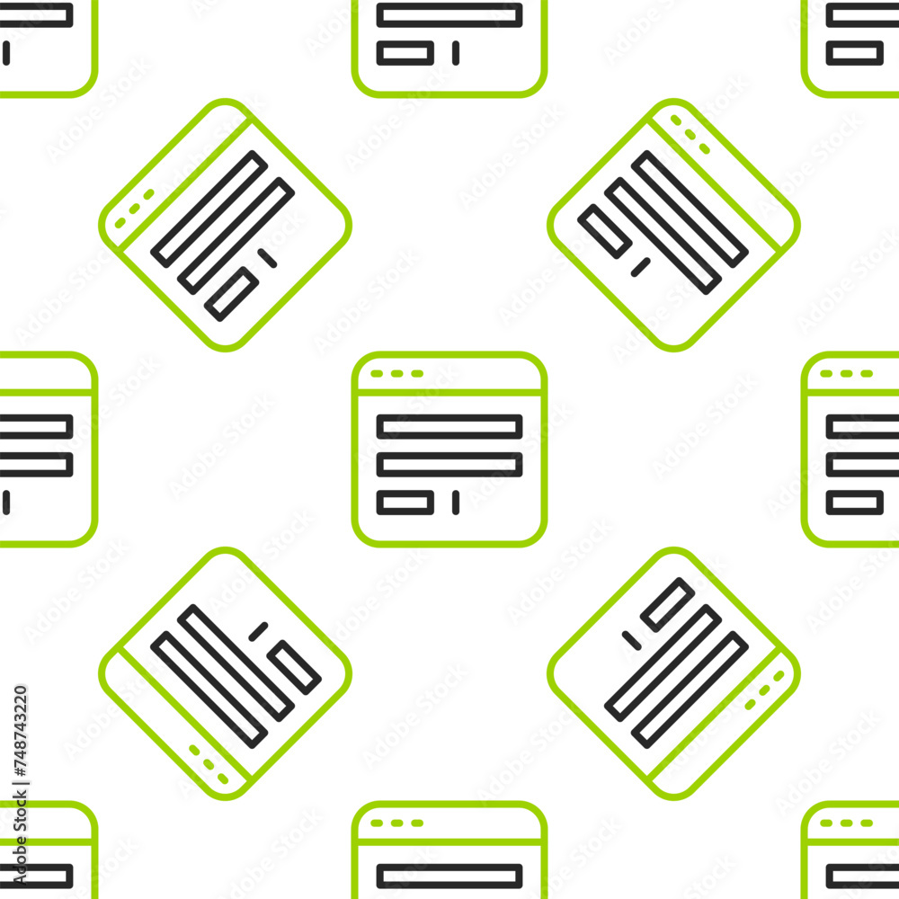 Poster line browser window icon isolated seamless pattern on white background. vector