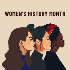 Woman silhouette. Womens History Month. Women's day.