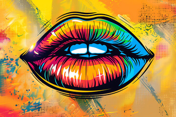 lips in pop art style