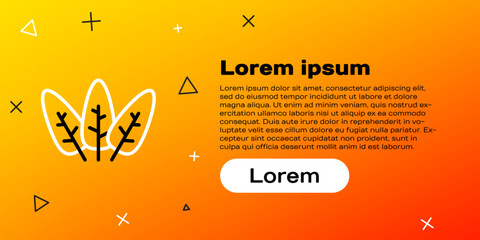 Line Leaf icon isolated on yellow background. Leaves sign. Fresh natural product symbol. Colorful outline concept. Vector