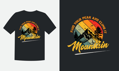 Mountain vintage retro t shirt design