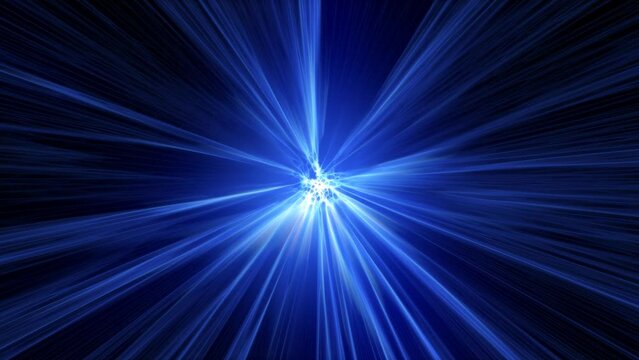 Blue energy magic high-speed high-tech light digital tunnel frame of futuristic light rays energy lines. Abstract background. Video in high quality 4k, motion design