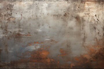 Rough and Polished Old Metal Texture. Decayed Steel Plaque with Scratches and Rust on Aluminium Background - obrazy, fototapety, plakaty
