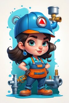 Vector character of a pipe installer with a beautiful design for use in images and vectors related to the construction industry