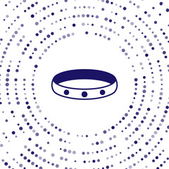 Blue Gold ring icon isolated on white background. Abstract circle random dots. Vector