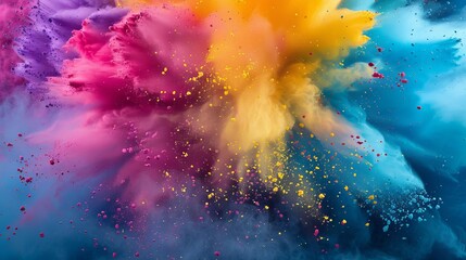 Explosion of Colorful Powder in Motion