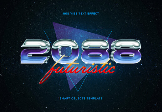 80s Retrowave Style Text Effect Mockup