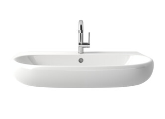 Modern bathroom sink and faucet on white background. Bathroom Interior element