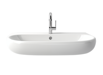 Modern bathroom sink and faucet on white background. Bathroom Interior element