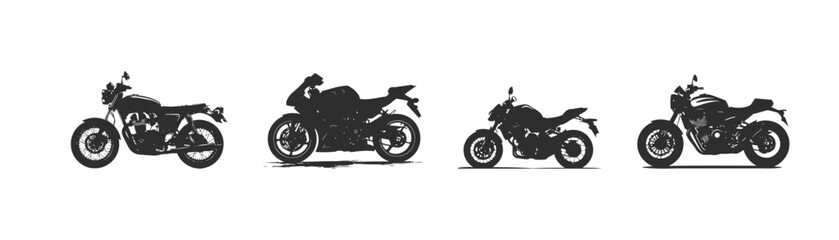 Obraz na płótnie Canvas Motorcycle silhouette icon set. Vector illustration design.