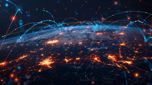 A conceptual image depicting the global reach of the NFT market, with digital tokens connecting creators, investors, and collectors across a networked globe.