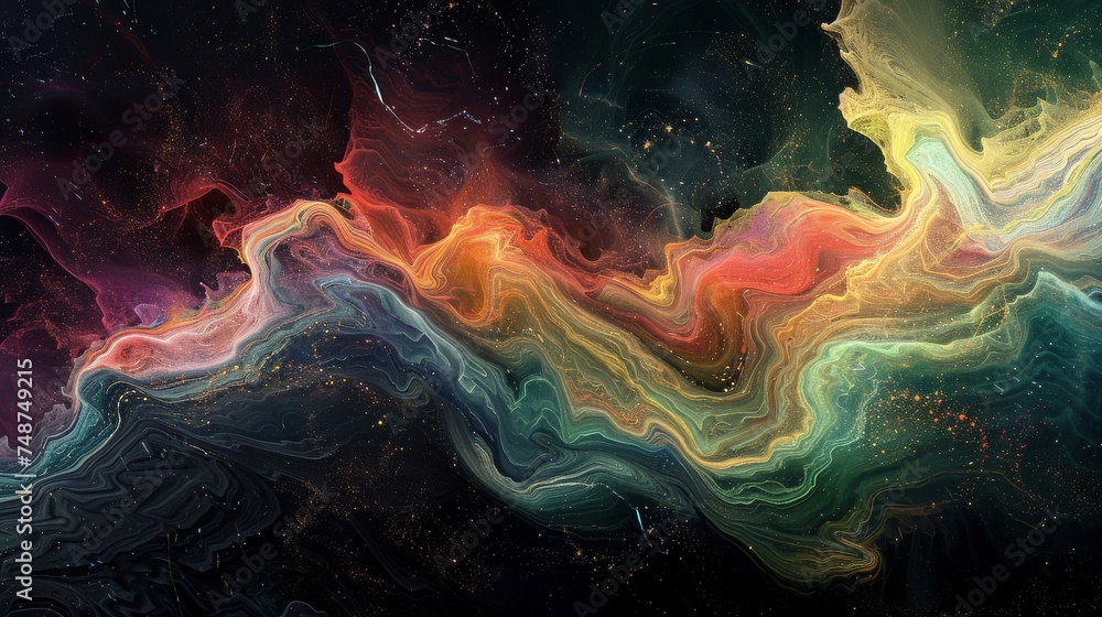 Poster a digital canvas painting, where each stroke is a line of code contributing to a sustainable project