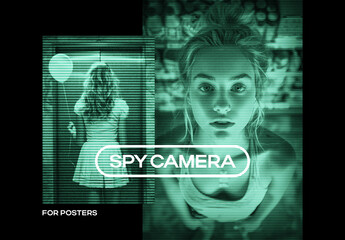 Spy Camera Glitch Poster Photo Effect With Generative AI Preview