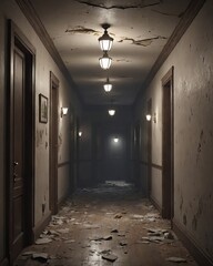 Eerie Abandoned Hallway