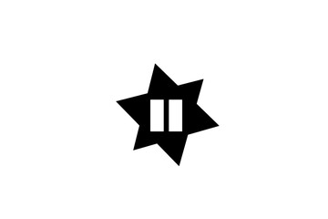 Stop icon, visual resource, star, white and black