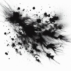 Black ink stain isolated on a white background