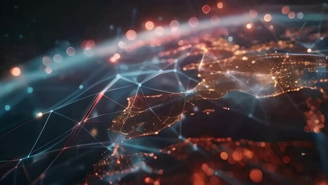 digital global connected world and telecommunications networks, globalization networking concept 