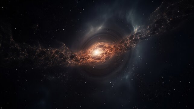 Black hole within the Milky Way galaxy, swallowing up all the stars and planets, destruction