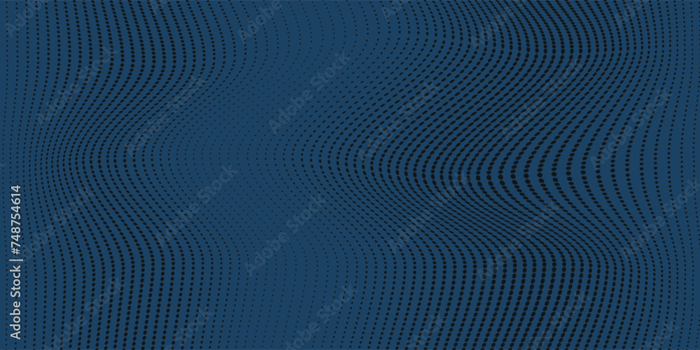 Poster abstract waving particle technology background design