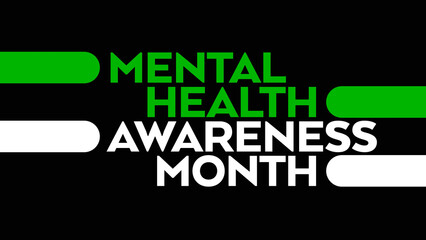 mental health awareness month text on black background for mental health awareness month in may