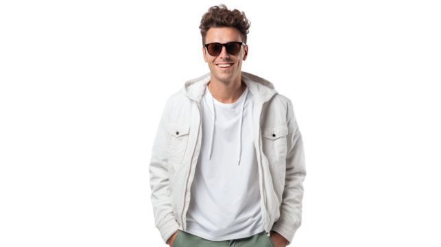 Trendy Young Adult in Casual Attire on transparent background