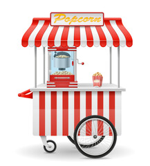 popcorn making machine sweet snack vector illustration