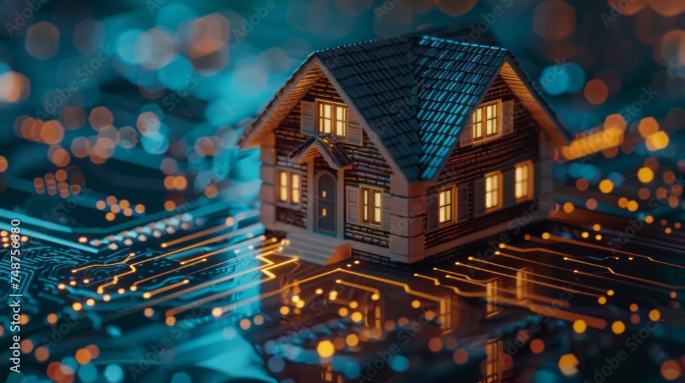 Aufkleber blockchain and real estate: digital contracts and property listings on a blockchain, changing how we