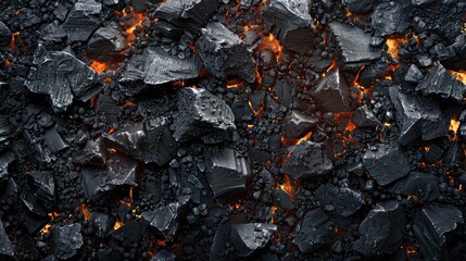 Big copy of BBQ grill coal texture background space. Generative Ai