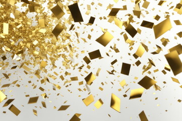 Golden Confetti Celebration on Light Background