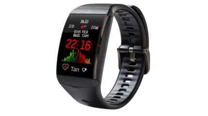 Advanced Fitness Tracker Heart Rate Monitoring on transparent background