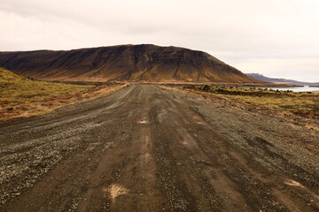 Fototapeta na wymiar Berserkjahraun is a road on the northern part of the Snaefellsnes peninsula , Iceland