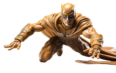 Superhero Action Figure Dynamic Pose on transparent background