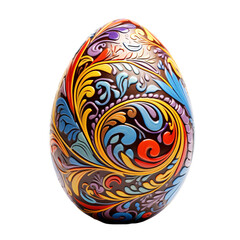 Fototapeta premium Painted Easter egg in white background