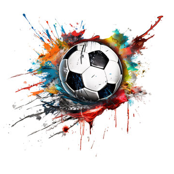Grunge soccer ball in white background