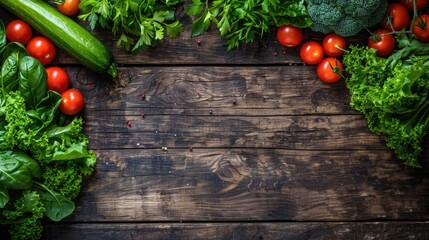 Clean eating: raw, healthful vegetables (source: green). Generative Ai - obrazy, fototapety, plakaty