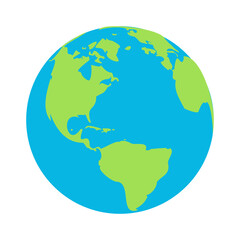 Simple vector planet earth icon. Flat abstract planet earth, vector illustration.