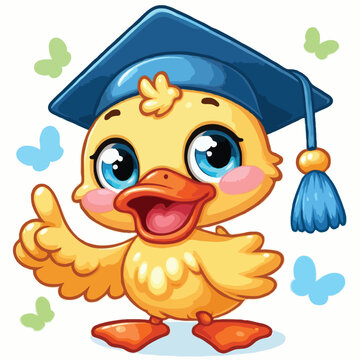 cute duck vactor on white background.