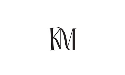 Fototapeta premium KM, MK, K, M Abstract Letters Logo Monogram