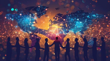 Crypto Collaboration: Teams from different regions using blockchain for secure, transparent collaboration on projects.
