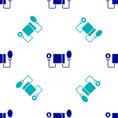 Blue Blood pressure icon isolated seamless pattern on white background. Vector