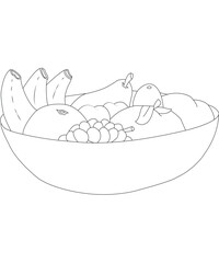 fruits coloring page for cute kid
