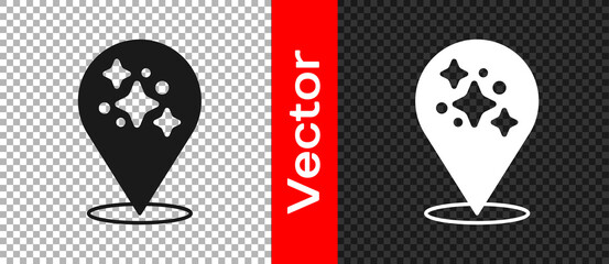 Black Home cleaning service concept icon isolated on transparent background. Building and house. Vector