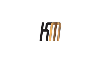 KM, MK, K, M Abstract Letters Logo Monogram