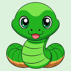 Fototapeta premium Green Snake: Illustration of the Chinese Calendar