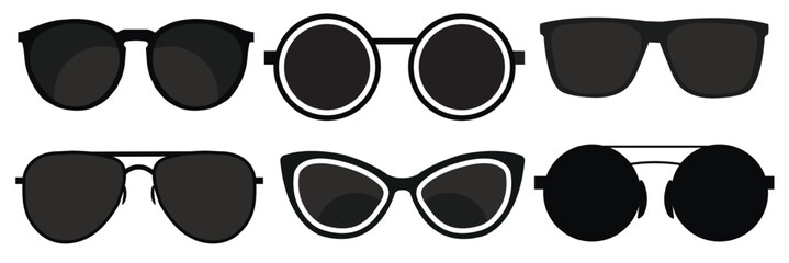 Sunglasses Icon Set | Sunglasses Vector Illustration Logo | Dark Glasses Icons Isolated Collection. Vector illustration. EPS 10 - obrazy, fototapety, plakaty